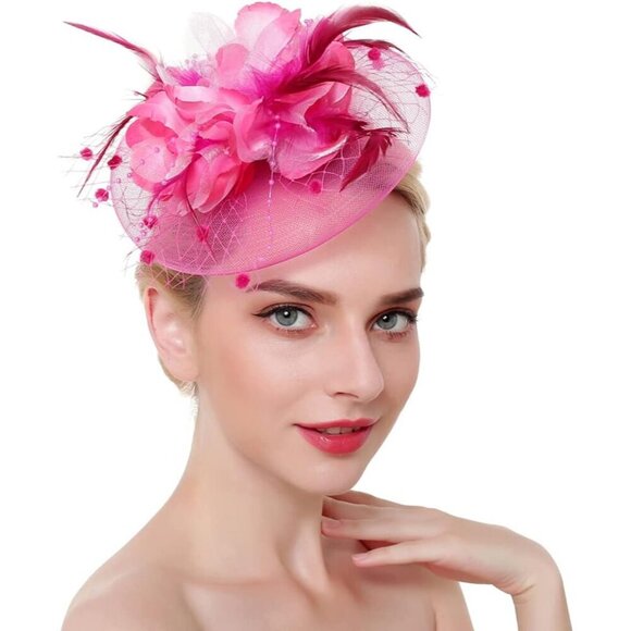 Womens Fascinators Hat for Women Flower Veil Stylish Occasions Gift main image 3
